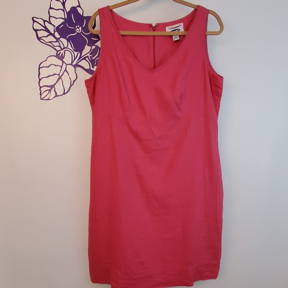 Old Navy sleeveless linen dress red 0376